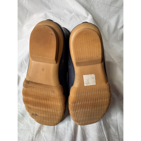 SKECHERS  DUCK BOOT WOMEN Sz8Blue Vegan Flannel Lined Leather Ties Pond Wash Out - Picture 9 of 9